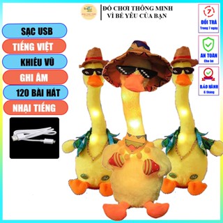 Vịt nhại giọng vịt nhảy múa sạc điện USB bảo hành 3 tháng cho bé