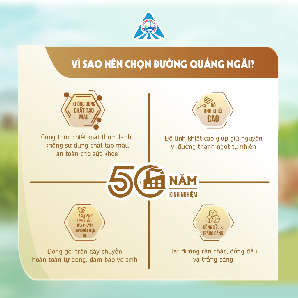 Combo 5 túi Đường vàng Đường Quảng Ngãi 1kg/túi