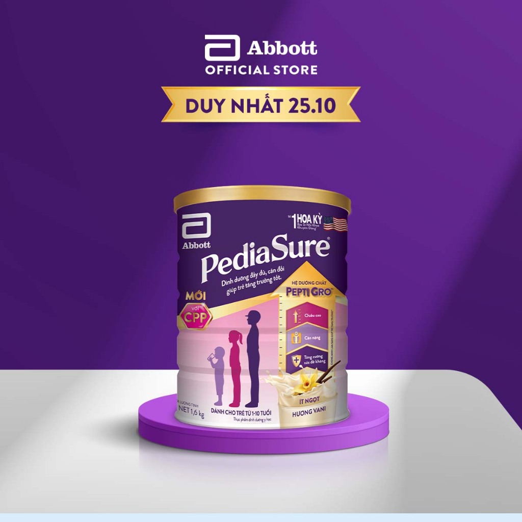 Sữa bột Pediasure 1.6kg hương vani