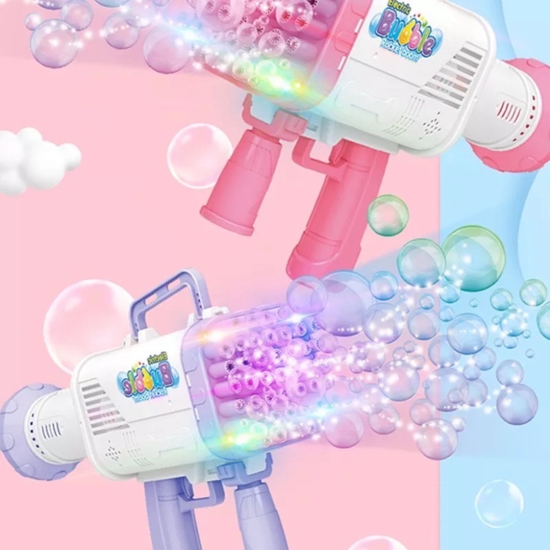 Đồ chơi súng bắn bong bóng 32 nòng cho bé, máy bắn bong bóng xà phòng cỡ lớn