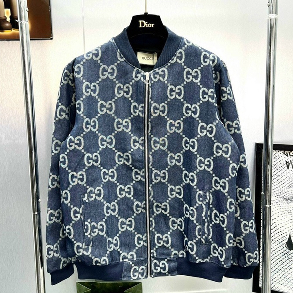 Áo Bomber GC Xanh Bò, Áo Khoác Nỉ Nam Nữ Form Rộng TT342