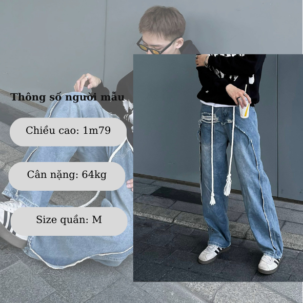 Bad Choices | Quần Jean thụng Dài rách mã 08