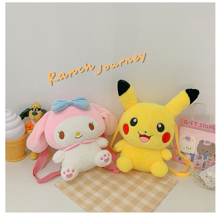 Balo Gấu Bông Sanrio Cinnamoroll, Kuromi, Melody, Pikachu SIZE LỚN siêu cute