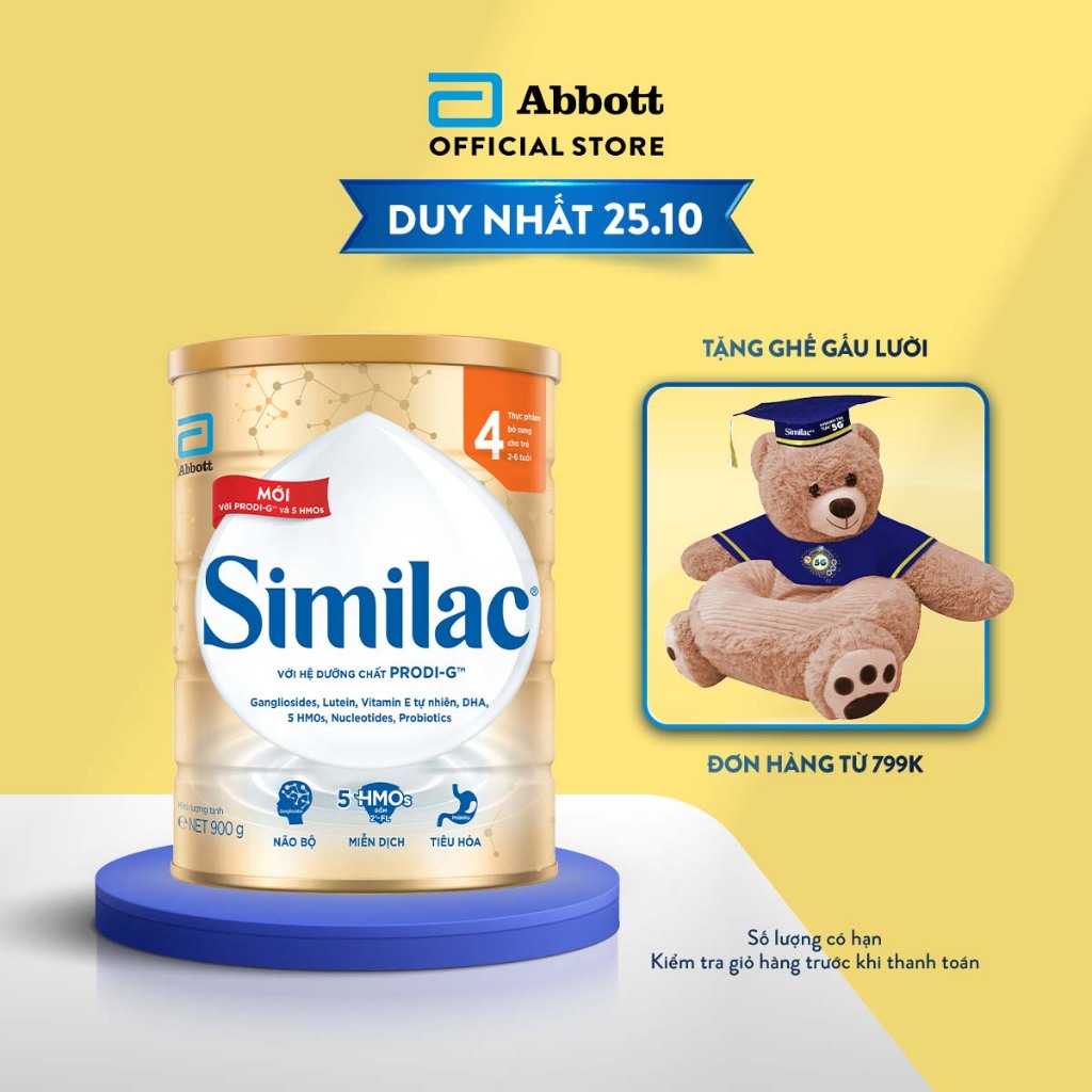 Sữa bột Similac 4 900g/lon Dinh Dưỡng 5G Mới