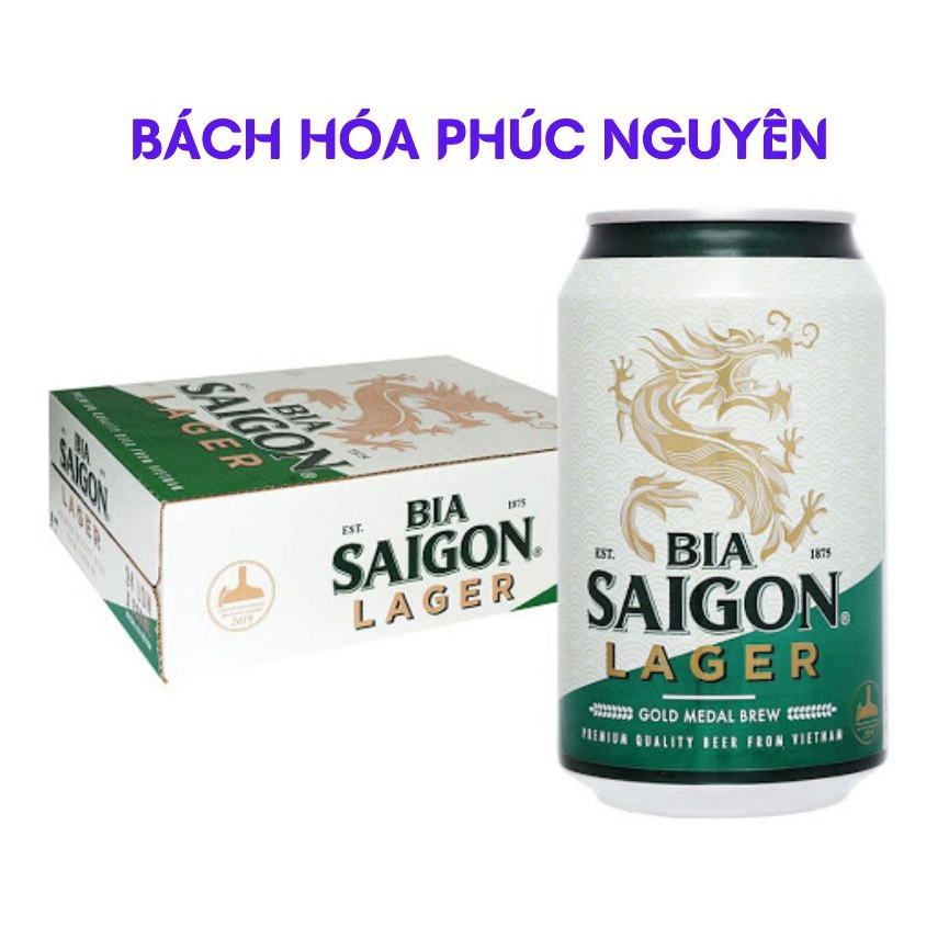 Thùng Bia Sài Gòn Xanh Lager 24 lon 330ml date mới