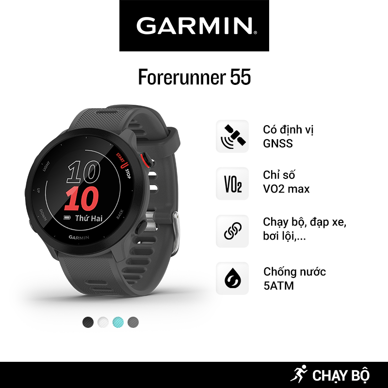 Đồng Hồ Thông Minh Garmin Forerunner 55 GPS  - Hàng Chính Hãng
