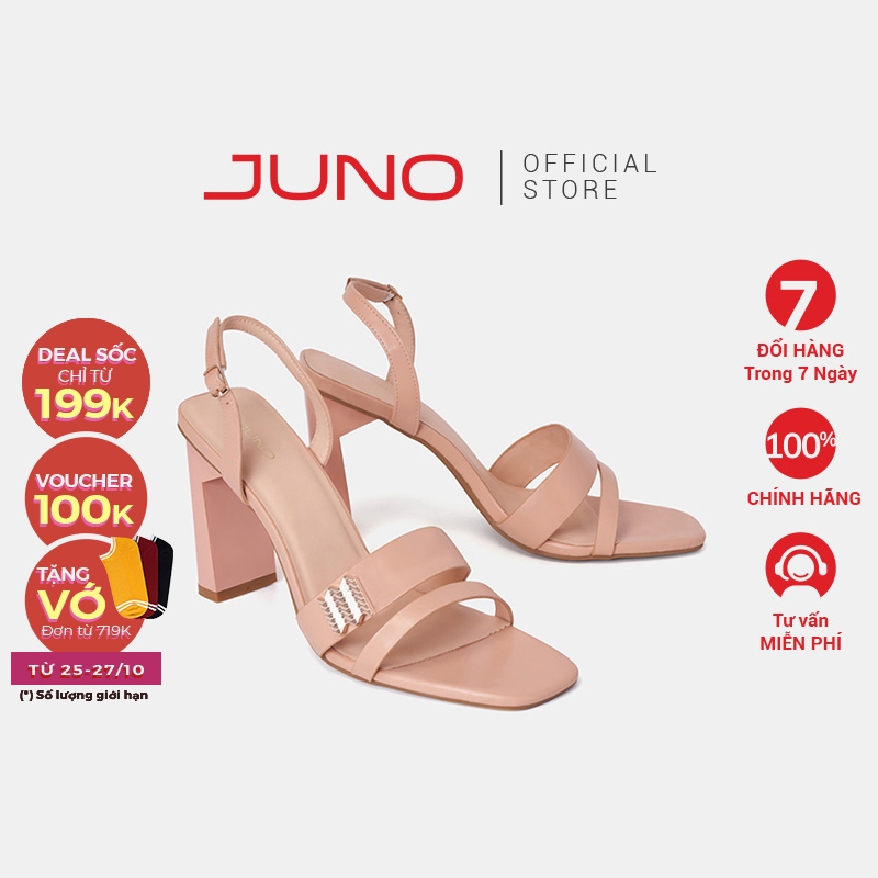 Giày Sandal Nữ 9cm Thời Trang Juno Phối Khoá Trang Trí SD09110