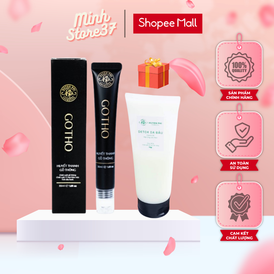 Lăn Mọc Tóc Gotho HUYỀN PHI Chính Hãng 30ml Tặng Detox Da Đầu Kích Thích Mọc Tóc Dưỡng Chân Mày