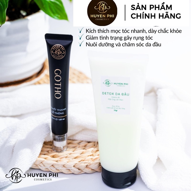 Lăn Mọc Tóc Gotho HUYỀN PHI Chính Hãng 30ml Tặng Detox Da Đầu Kích Thích Mọc Tóc Dưỡng Chân Mày