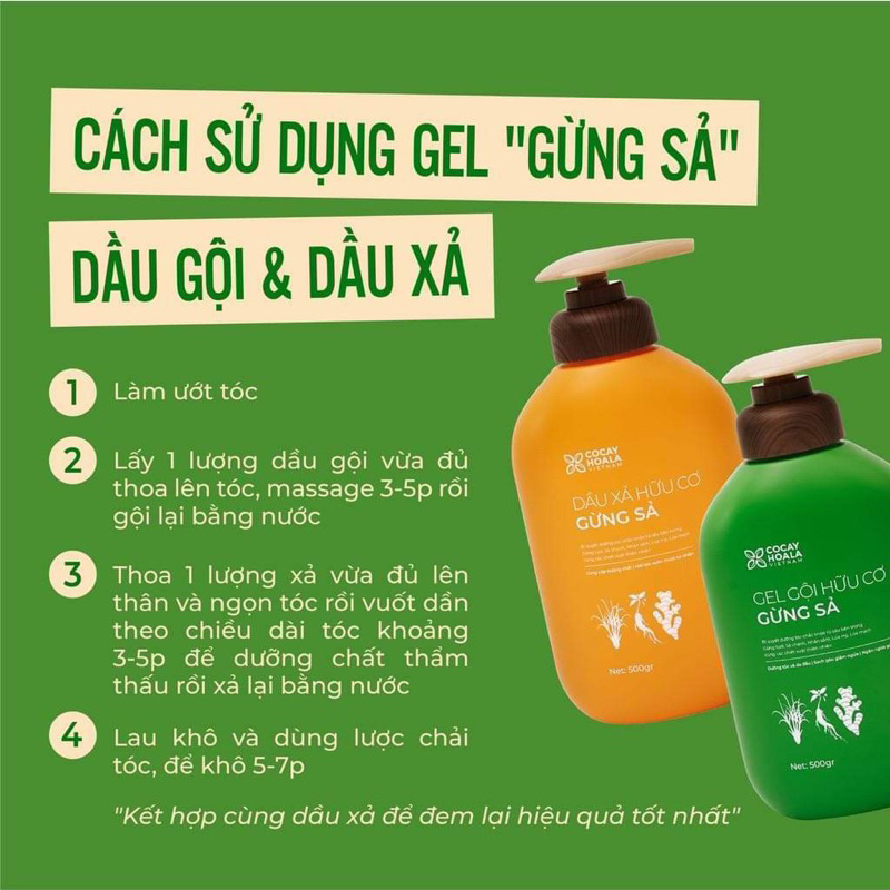 Dầu gội dầu xả gừng sả