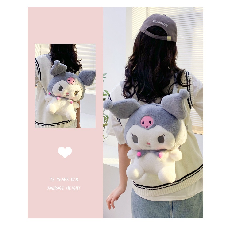 Balo Gấu bông nhồi bông Cinamoroll, Thỏ hồng Melody, Pikachu, Kuromi Size Lớn siêu đáng yêu