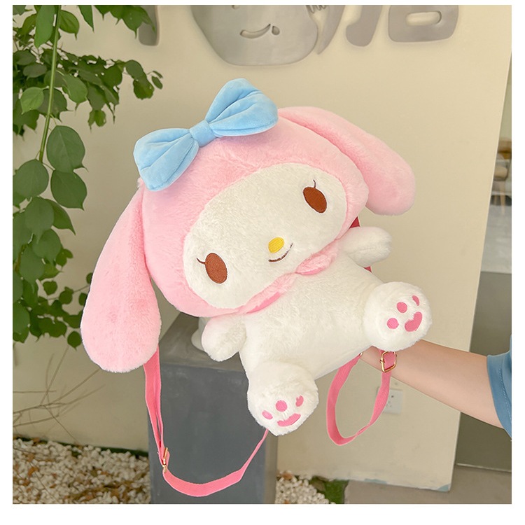 Balo Gấu bông nhồi bông Cinamoroll, Thỏ hồng Melody, Pikachu, Kuromi Size Lớn siêu đáng yêu