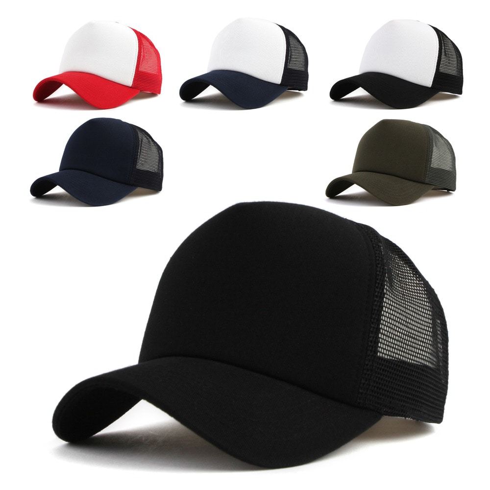 Mũ lưỡi trai nón kết BIG-Sponge two-tone Mesh plain baseball cap Blue/Red  B017 Mũ PREMI3R lưỡi trai phong cách hàn quốc