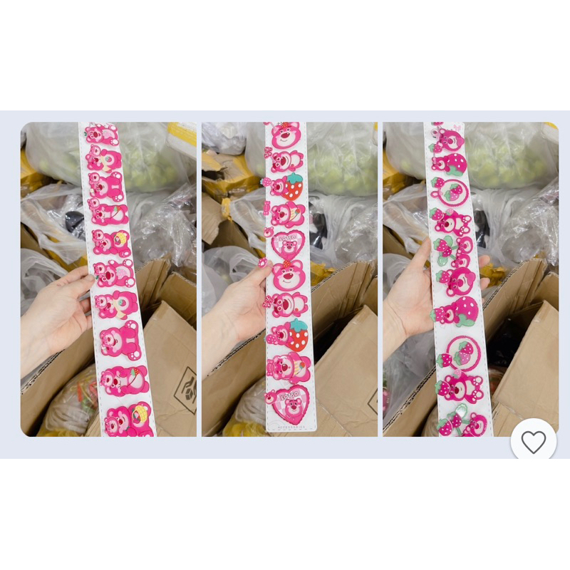 Sỉ 1 dây 10 kẹp tóc lò xo rung rinh gấu dâu các mẫu