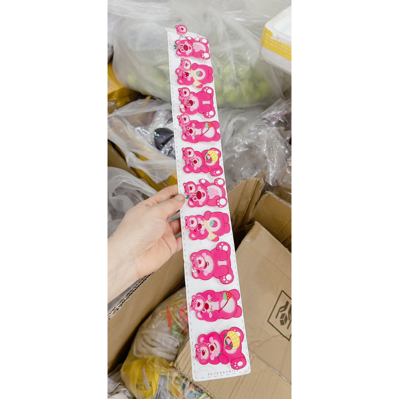 Sỉ 1 dây 10 kẹp tóc lò xo rung rinh gấu dâu các mẫu