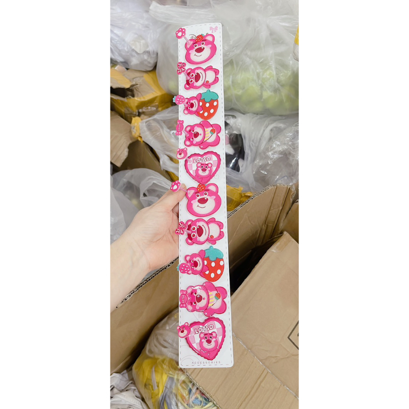 Sỉ 1 dây 10 kẹp tóc lò xo rung rinh gấu dâu các mẫu