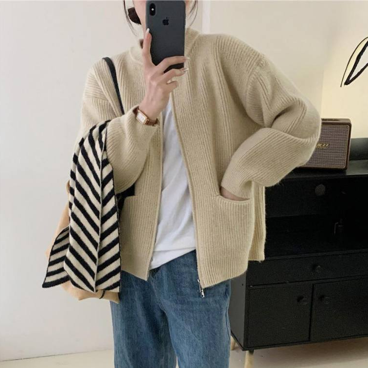 ÁO KHOÁC LEN KHÓA KÉO 2 CHIỀU HÀNG CAO CẤP