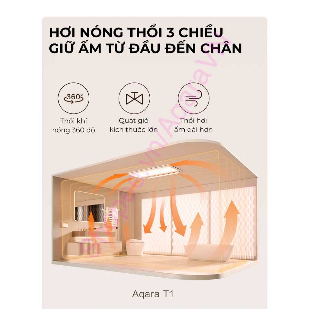 Máy sưởi phòng tắm Aqara T1 Smart Heater tích hợp Đèn sưởi thông minh, Quạt sưởi điều khiển qua App, Tương thích HomeKit