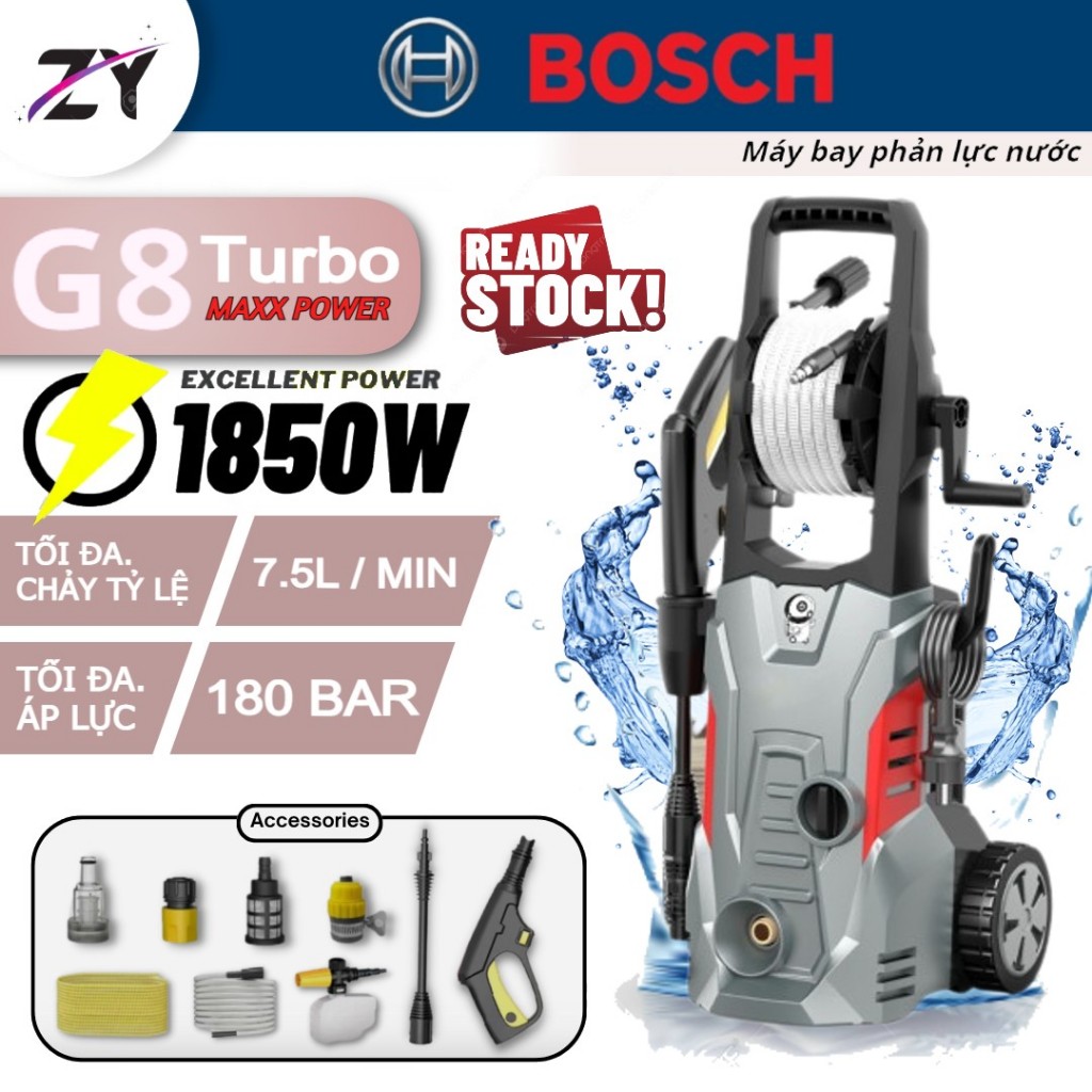 🔥hàng sẵn có🔥Máy phun nước áp lực cao Bosch Style G7 turbo/G8 Turbo Máy phun tia nước Máy rửa xe
