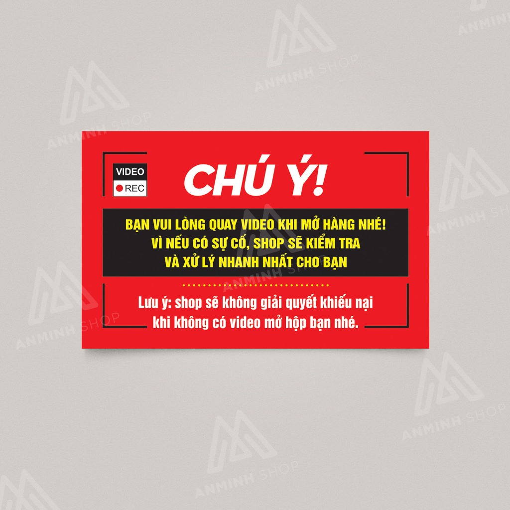 Combo 100 Tem Decal Quay Clip Trước Khi Mở Hàng - Tem Chú Ý - MSP AM00015