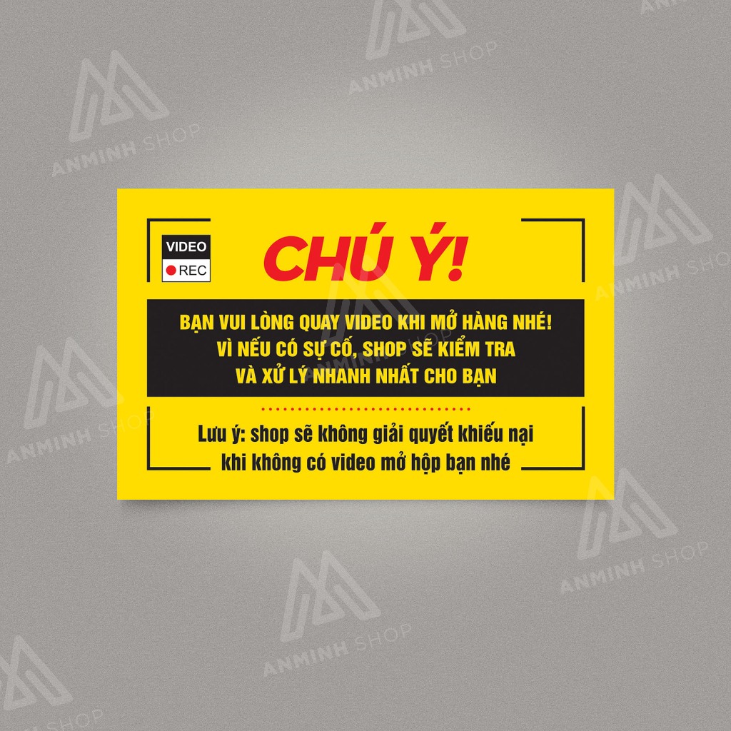 Combo 100 Tem Decal Quay Clip Trước Khi Mở Hàng - Tem Chú Ý - MSP AM00015