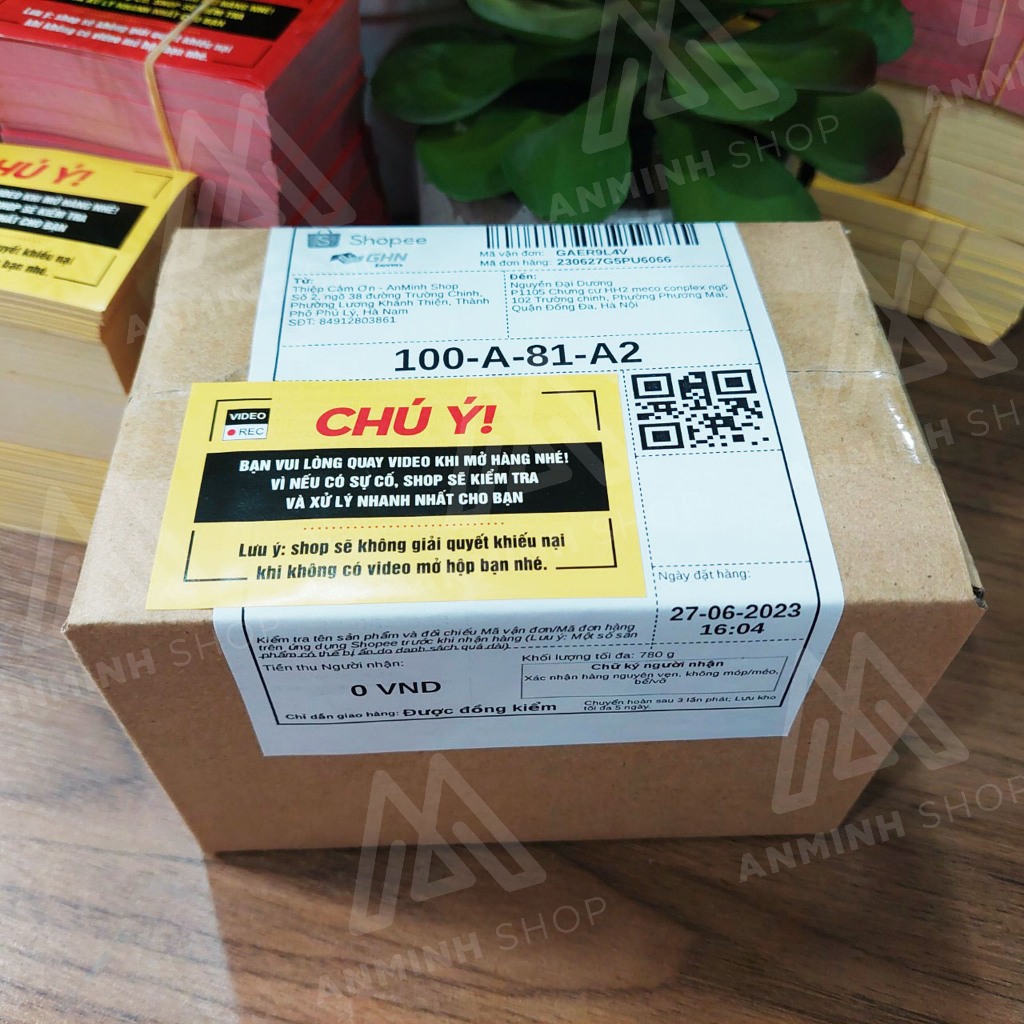 Combo 100 Tem Decal Quay Clip Trước Khi Mở Hàng - Tem Chú Ý - MSP AM00015