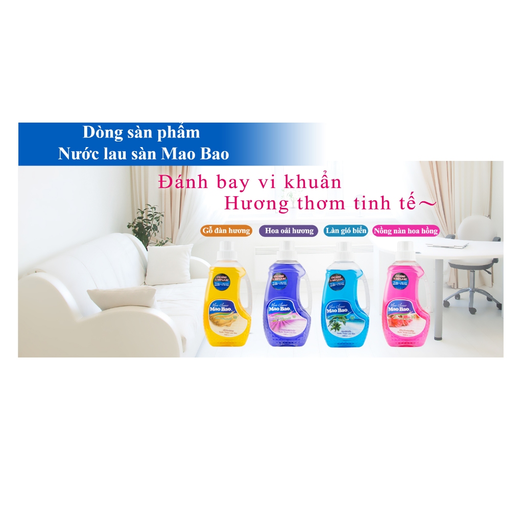 Nước Lau Sàn Mao Bao Hương Oải Hương túi 600ml sạch nhanh sáng bóng, không rít chân, an toàn cho da