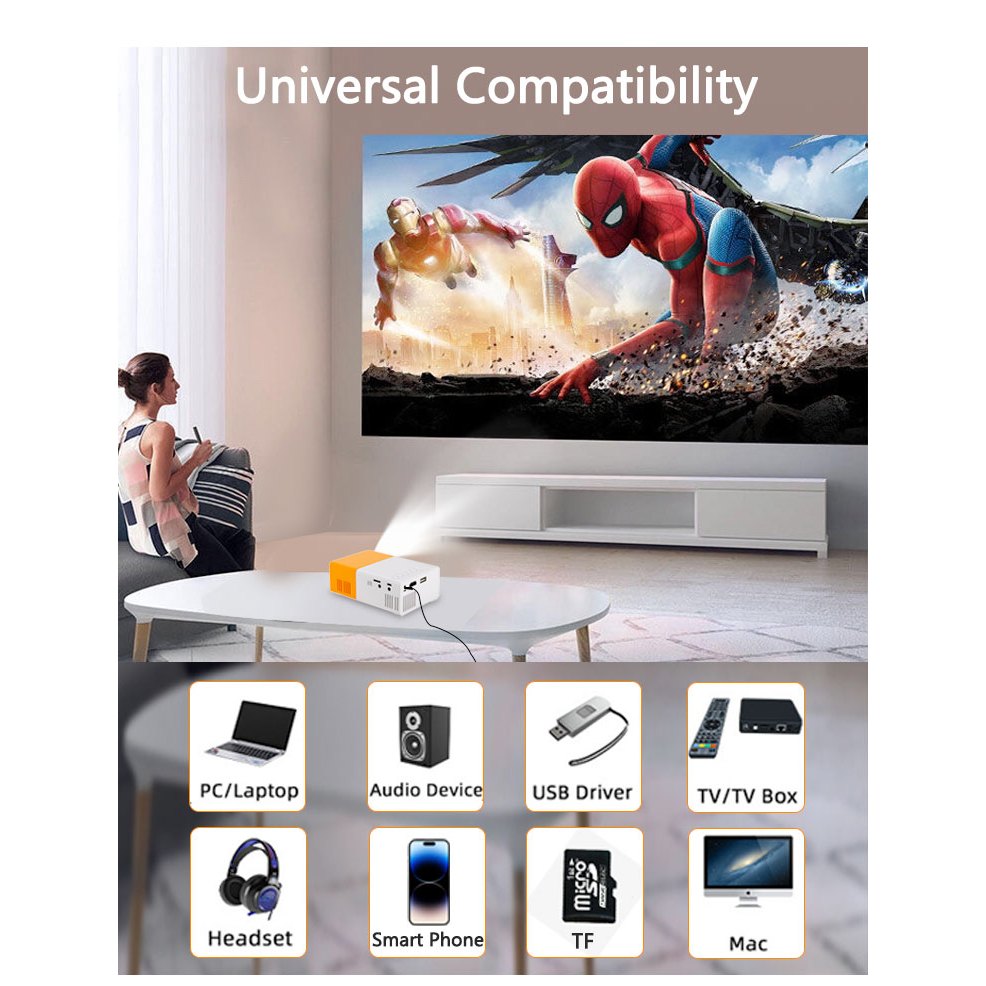 Máy chiếu Lumos Y300 Projector Máy chiếu mini cầm tay HD 1080P LED Điện thoại máy tính xách tay Android HDMI USB Nhỏ