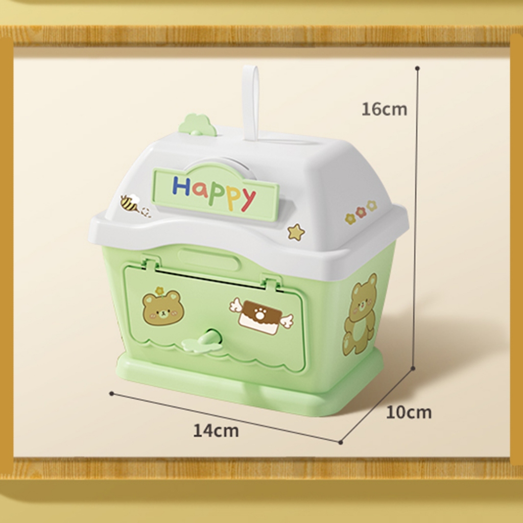 Hộp đựng tiền tiết kiệm, két sắt mini hình ngôi nhà có khóa dễ thương cho bé, mẫu mới năm 2023