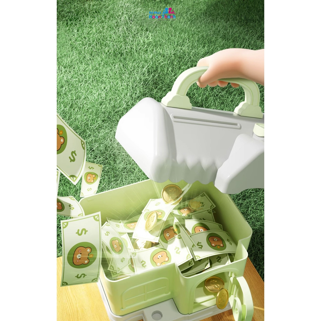 Hộp đựng tiền tiết kiệm, két sắt mini hình ngôi nhà có khóa dễ thương cho bé, mẫu mới năm 2023