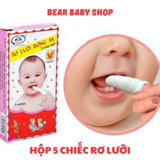 Rơ lưỡi Đông Pha ,gạc tưa lưỡi,lau răng miệng,vệ sinh cho bé - hộp 5 chiếc