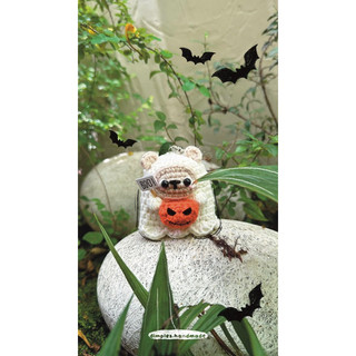 Móc Khoá Con Ma Halloween Ghost Bằng Len Handmade