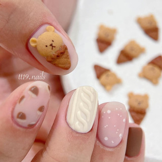 charm thú bột nổi làm nail