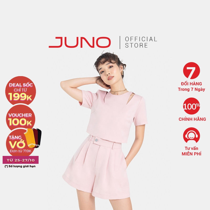 Quần Shorts Nữ Thời Trang JUNO Dáng Xoè Xếp Ly JNQSH014