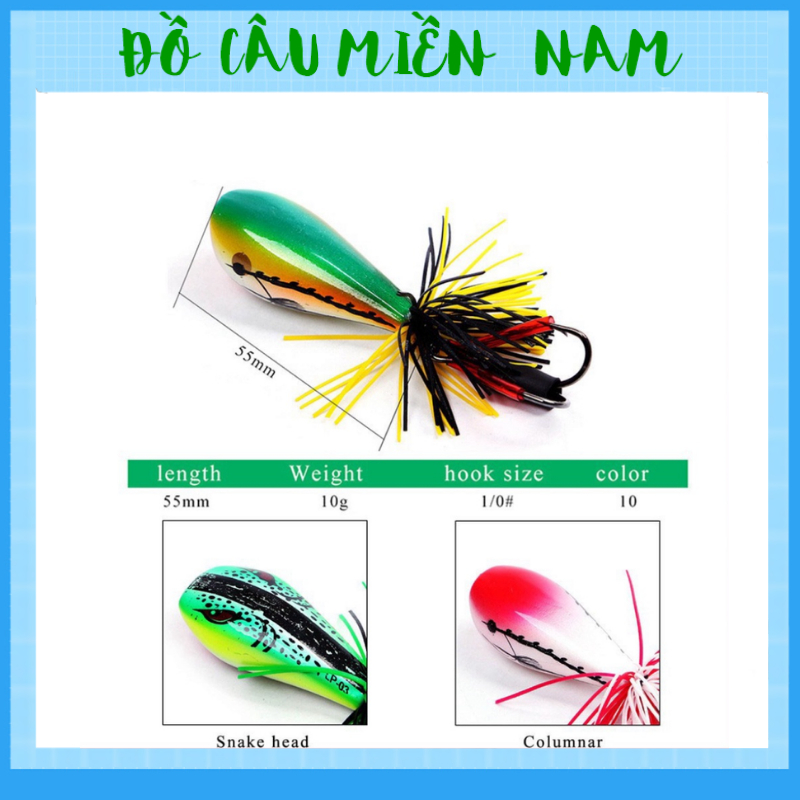 Mồi câu lure cá lóc, mồi câu Jum Frog Pass nhái nhảy