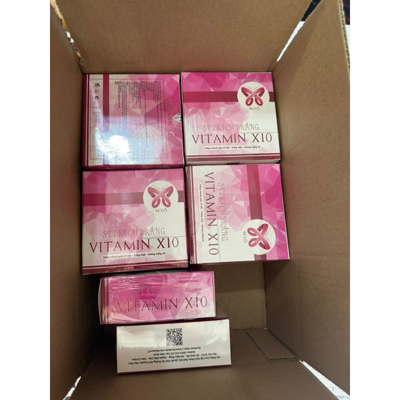 Bộ Kích Trắng X10 Vitamin Làm Trắng Mạnh Gấp 10 Hộp Như Hình
