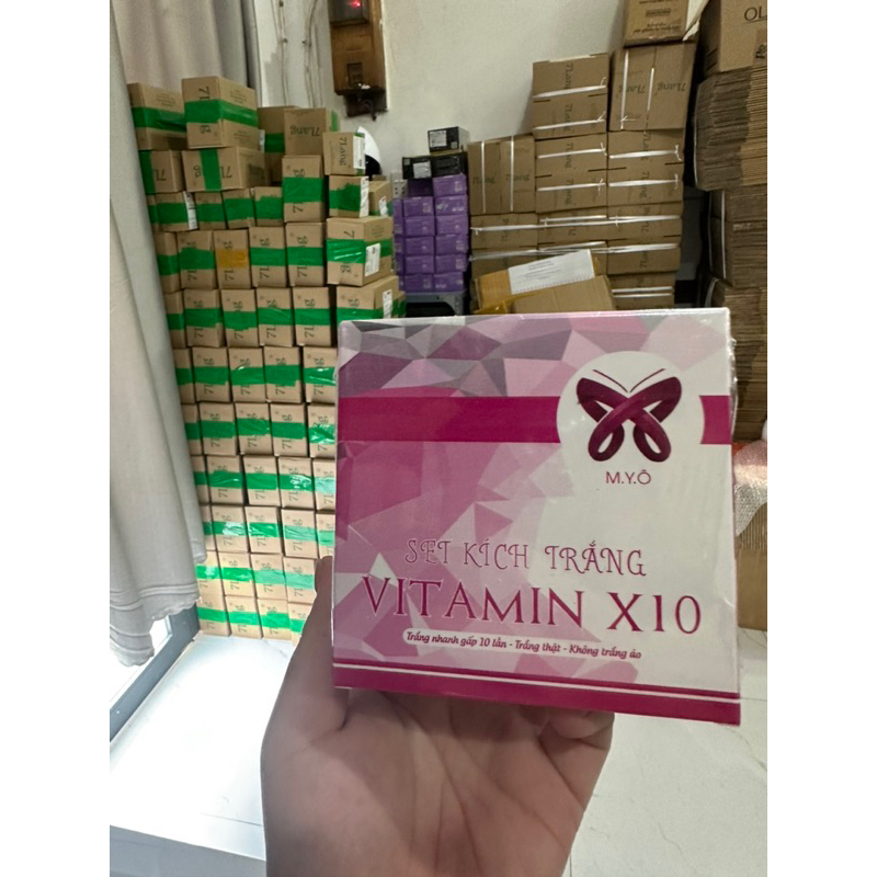 Bộ Kích Trắng X10 Vitamin Làm Trắng Mạnh Gấp 10 Hộp Như Hình