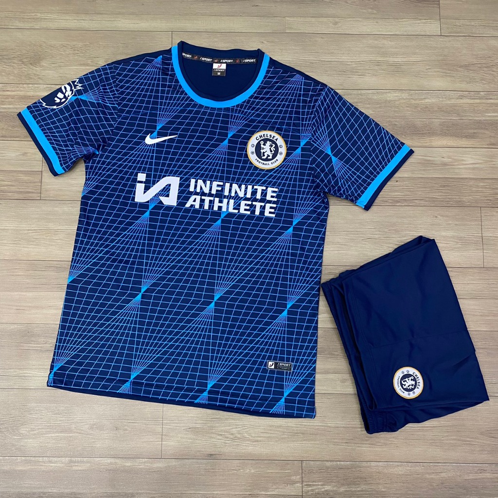 Bộ quần áo bóng đá Chelsea xanh rằn ri sân khách JP2024-FLG
