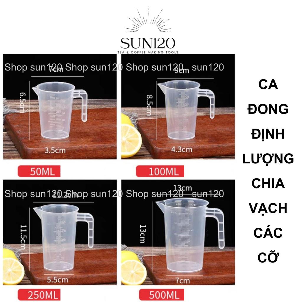 Ca đong chia vạch nhựa các cỡ định lượng pha chế (từ 50 ml - 500 ml)