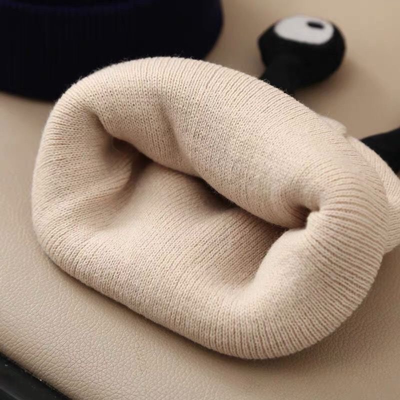 Mũ len dệt kim đính mắt to siêu dễ thương cho bé từ 0-6 tuổi .