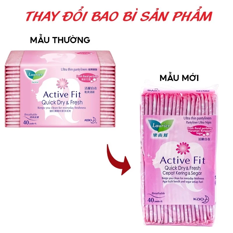 Băng Vệ Sinh Hằng Ngày Hương Thơm Laurier Active Fit Quick Dry & Fresh
