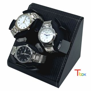 Hộp lên cót 3 chiếc đồng hồ cơ mẫu mới, hộp xoay đồng hồ automatic
