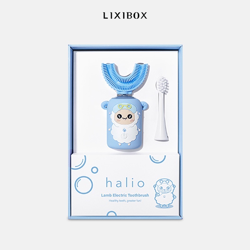 Bàn Chải Điện Cho Bé Halio Smart Sonic Toothbrush 2 loại đầu chải - Blue