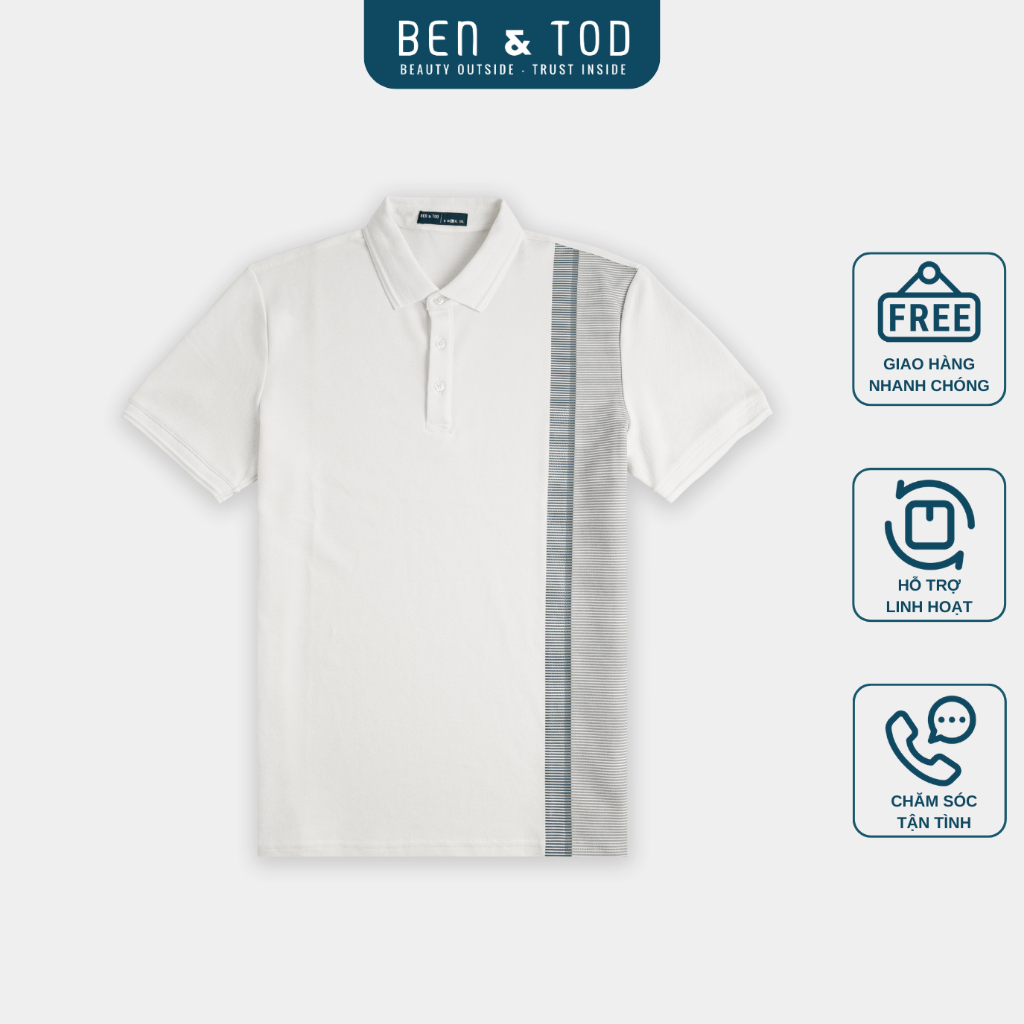 Áo polo nam BEN & TOD R1300BB147 vải thun cotton 100%, nam tính, chỉn chu, sang trọng, thanh lịch OUTLET 259