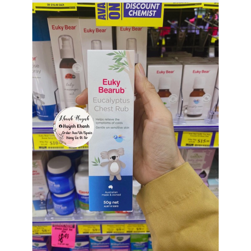 (BillChemist) Date 3/26 Dầu Ấm Khuynh Diệp EUKY BEARUB 50g của Úc