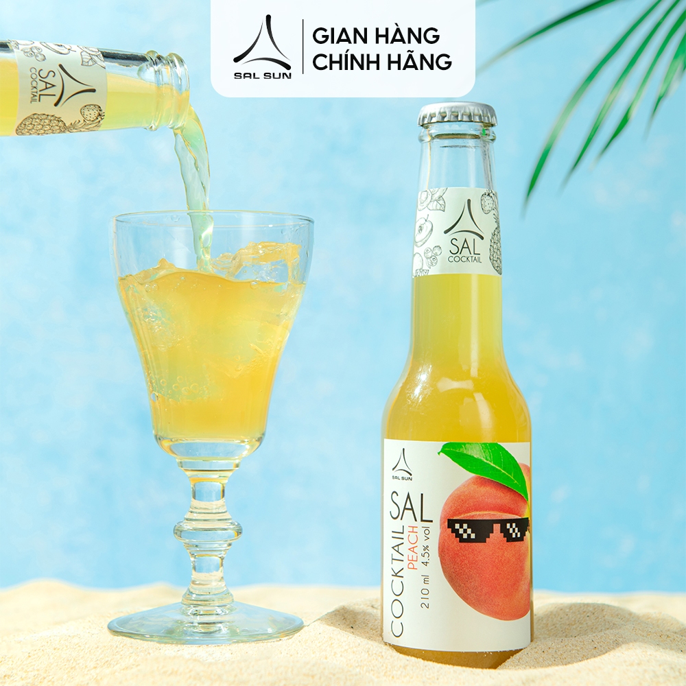 Thùng 6 chai SAL COCKTAIL PEACH Cocktail hoa quả vị đào 210ml/chai