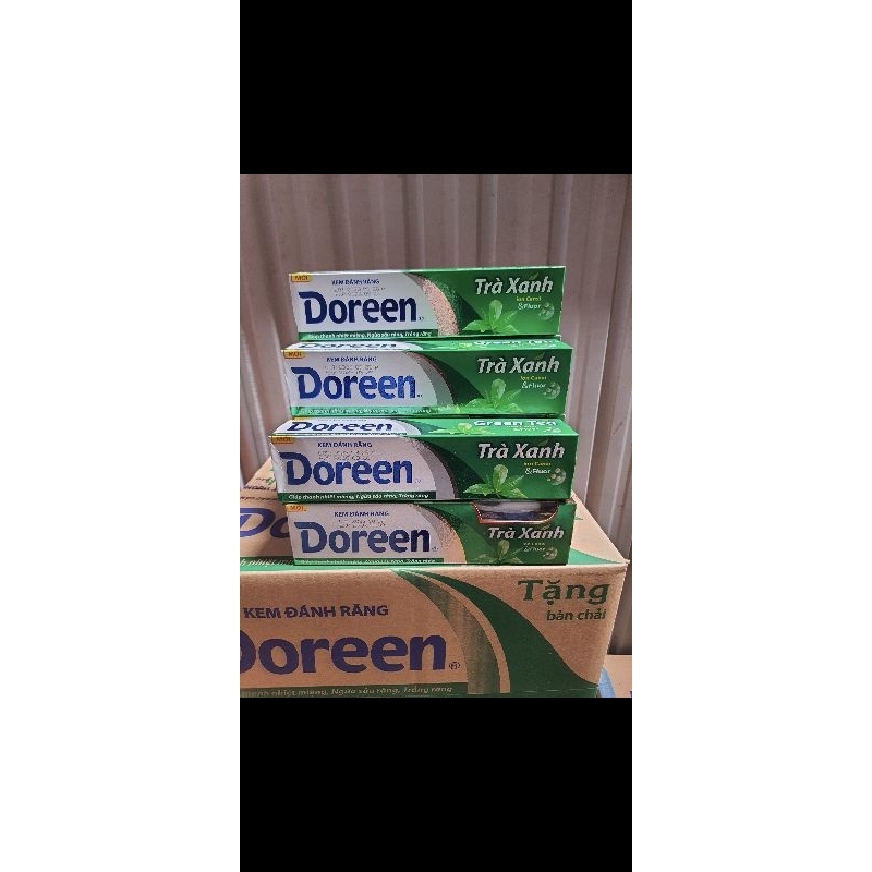 KEM ĐÁNH RĂNG DOREEN TRÀ XANH 180G thơm mát, trắng răng