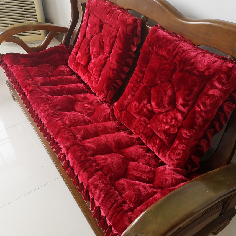 Bộ đệm ghế gỗ thảm trải lót ghế soffa  Hankun nhung béo trần bông dày ấm sang trọng kt M7/M8