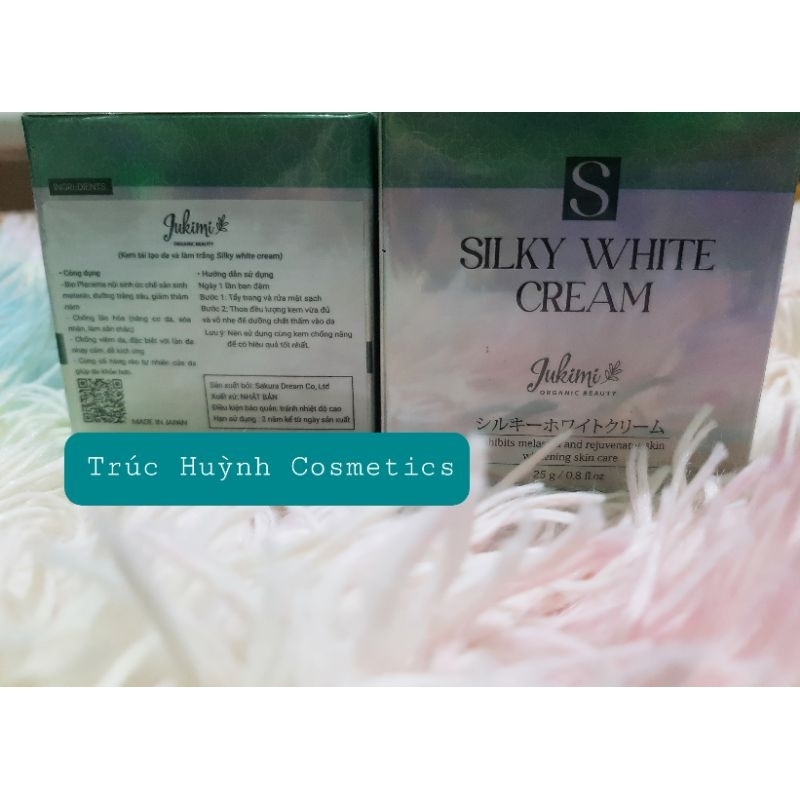 Kem siêu trắng da SILKY WHITE CREAM của JUKIMI Nhật 25gr.