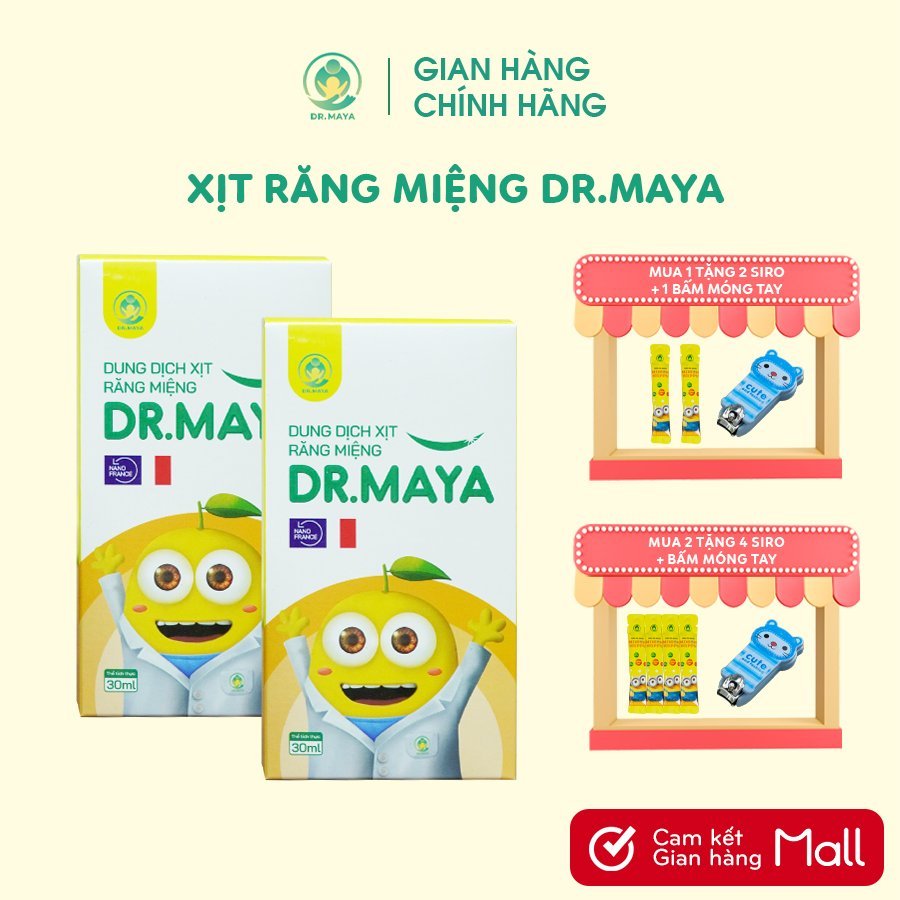 Xịt Răng Miệng Dr.Maya - Vệ Sinh khoang miệng, chống sâu răng, nấm lưỡi, lưỡi bản đồ từ sơ sinh - Chính hãng Drmaya